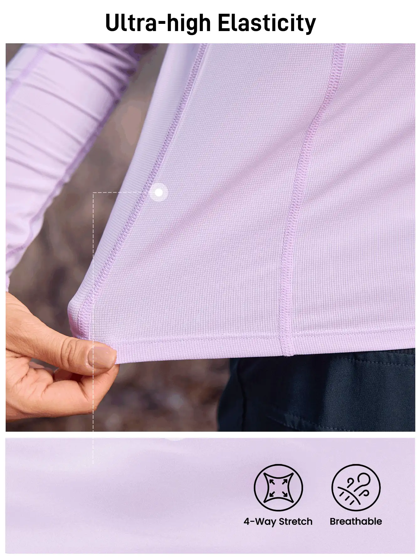 In My Nature Damska koszulka z długim rękawem i zamkiem błyskawicznym, do noszenia na zewnątrz