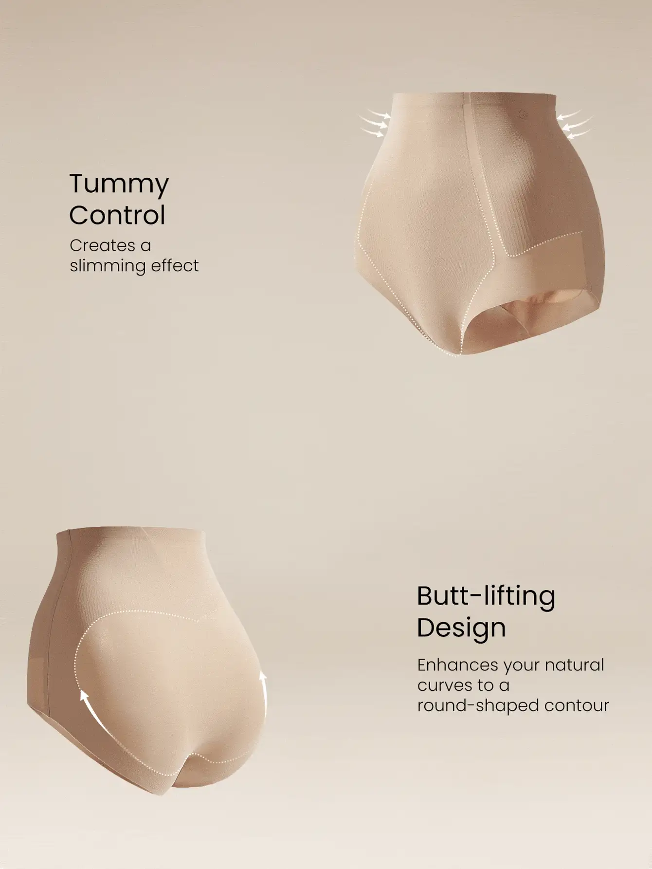 Figure formende hochtaillierte Taillenwäsche mit Bauchkontrolle und Po-Anhebung, für den täglichen Lässig Gebrauch