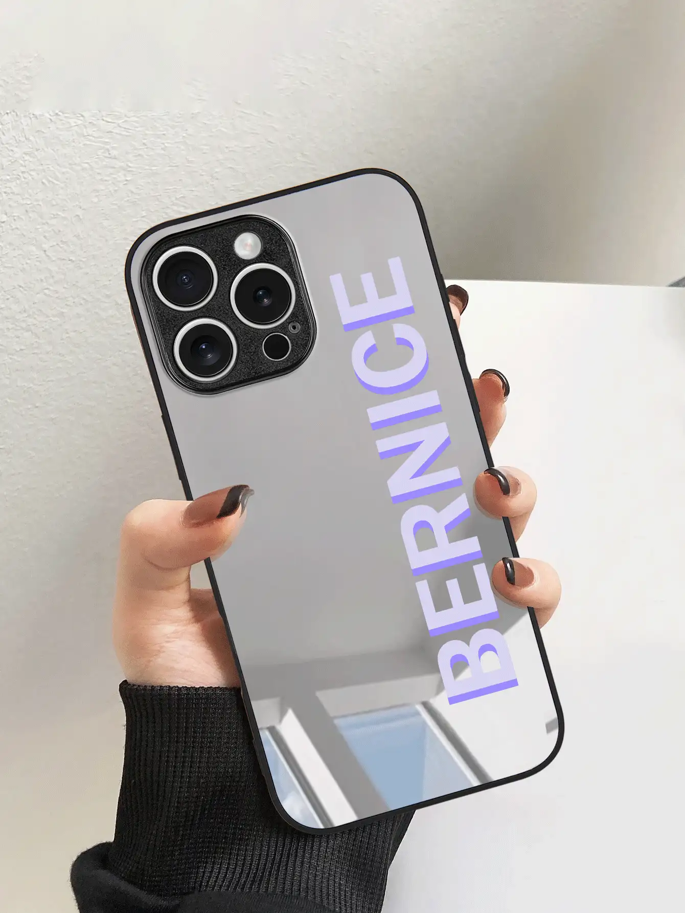 1 قطعة غطاء هاتف شفاف مقاوم للصدمات مطبوع عليه الاسم الشخصي متوافق مع موديلات iPhone11/12/13/14/15/16/16pro/16plus/16promax/17promax/17air، S25/A56/A17/A36 وغيرها من الموديلات