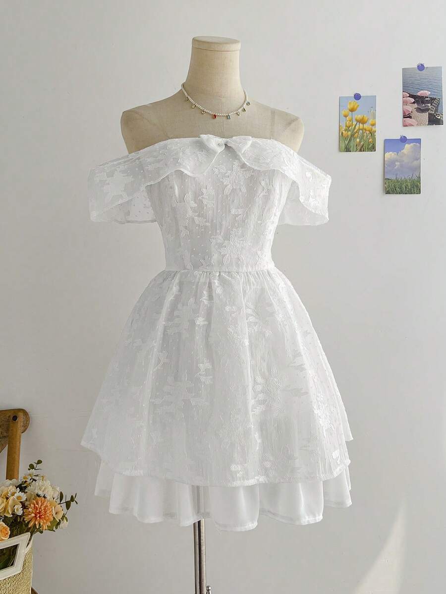 Soleia Abito bohémien, boho, floreale romantico, da vacanza, floreale per il 4 luglio, outfit da rave, abito bianco da laurea, abito da festa, outfit da laurea, abito per il 4 luglio, abito giallo burro per festival del 4 luglio, concerto e vacanze, elegante abito a fascia con fiocco e gonna mini principessa, adatto per vacanze