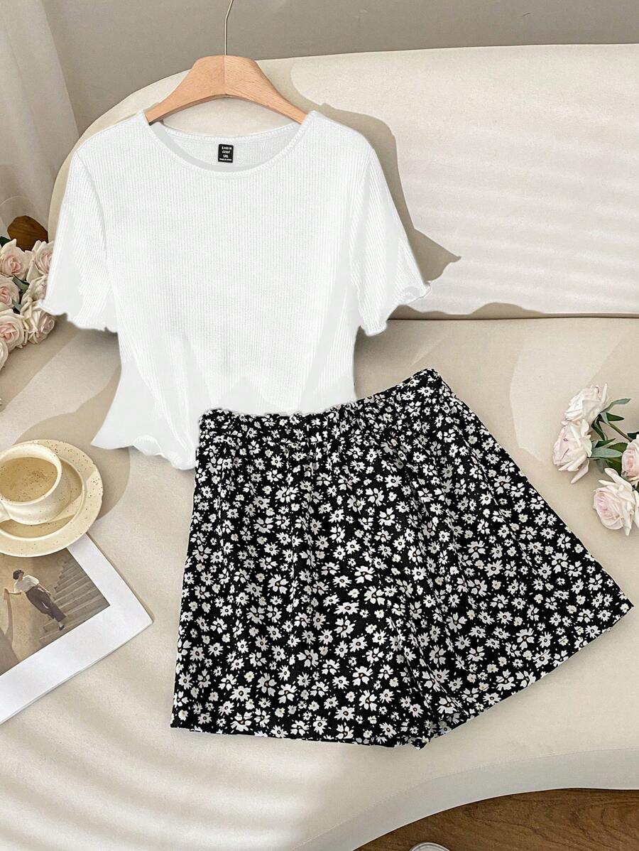 CosyJoli Conjunto de dos piezas para mujer de talla grande, conjunto de vacaciones, ropa mamá e hija, conjunto de dos piezas de verano para mujer, vestido de verano para vacaciones de mujer, vestido de playa de mujer, conjunto de dos piezas para vacaciones de primavera, top y vestido lindo de vacaciones de primavera