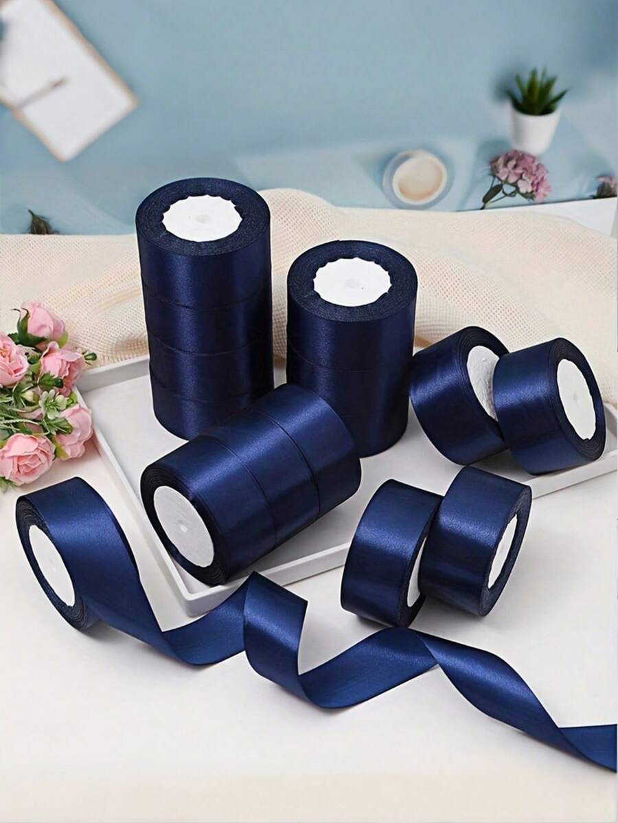 1 pieza de Cinta de satén (22 metros/rollo), cinta de satén de doble cara para decoración de rosas DIY, envoltura de regalos - Cinta de moño para decoración de mesa, silla, flores, cajas de regalo, decoración de pasteles, accesorios de vestir, tejido, crea una atmósfera festiva elegante, ancho de cinta (0.6/1/1.5/2/2.5/4/5 cm)