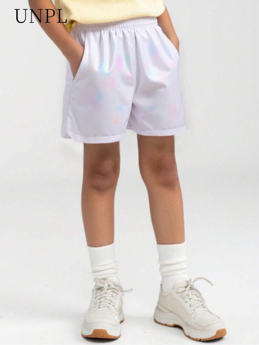 SHEIN 2pcs Toddler Boys' Casual Solid Color Simple Yellow Waffle Knit Polo Shirt And Shorts Set, Suitable For Summer Outing