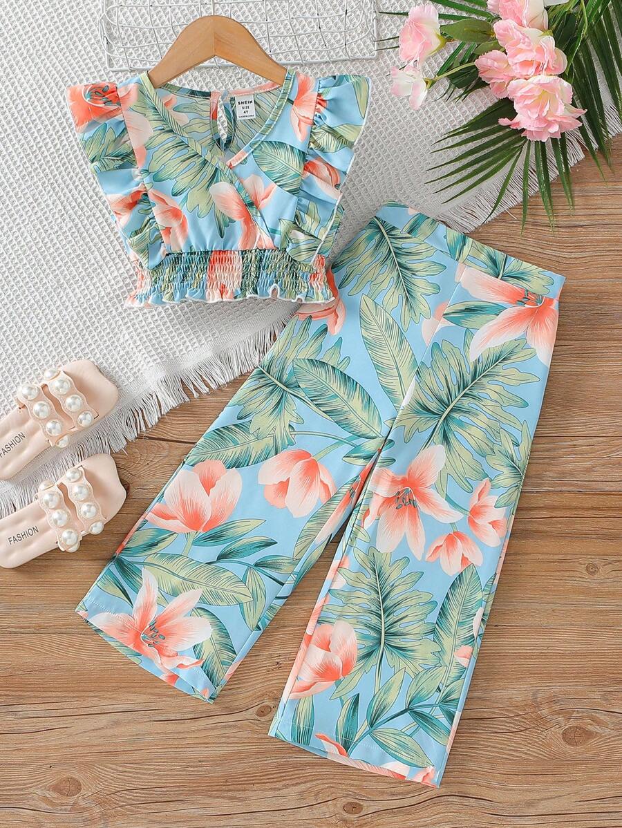 Young Girl 2pcs Set - Camisole Top And Pants, Stylish And Suitable For Summer