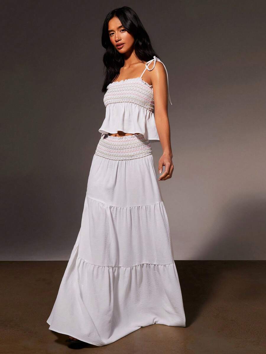 Athîral Falda casual con cintura ajustada para vacaciones de mujer
