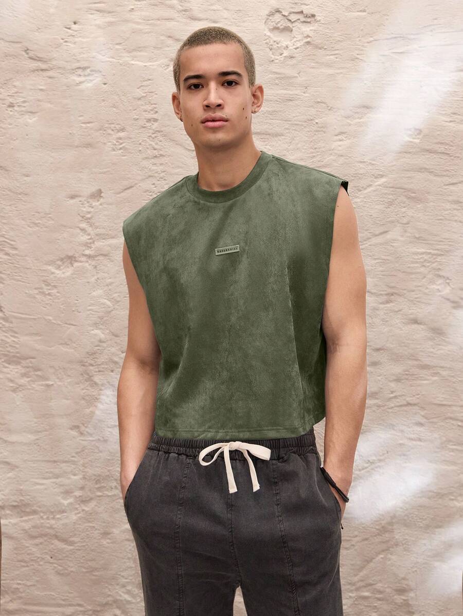SWAVVY Chaleco holgado de corte casual sin mangas de punto vintage para hombres, uso diario de moda para jóvenes