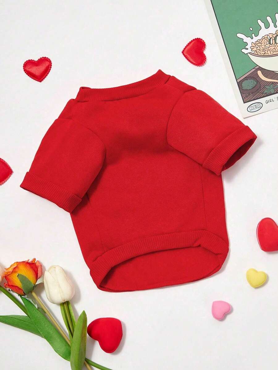 PETSIN Sudadera sencilla y casual para mascotas con estampado de la letra HOUSTON, de estilo universitario en rojo, transpirable, suave y elástica para el verano. Artículo de popular en Europa y Estados Unidos
