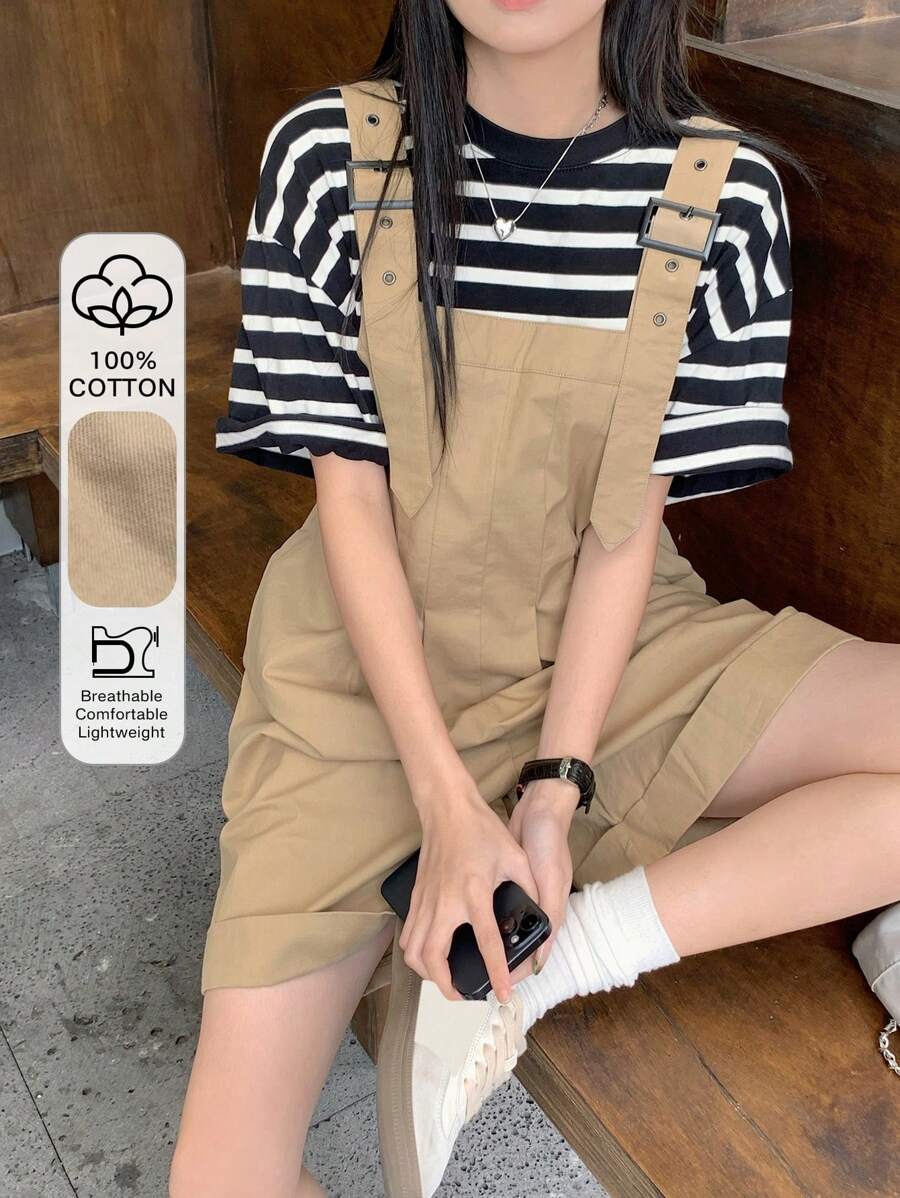DAZY Mono de mujer de unicolor minimalista y elegante para uso casual, mono de verano para uso diario de mujer