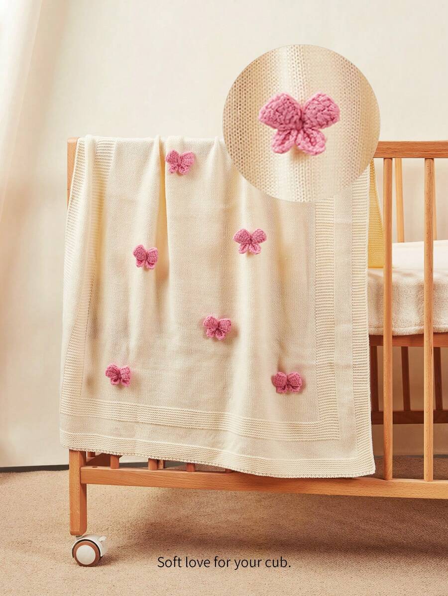 Cozy Pixies 1 Stück babyrosa dreidimensionale Schleife Frühjahr und Sommer Baby Pucktuch