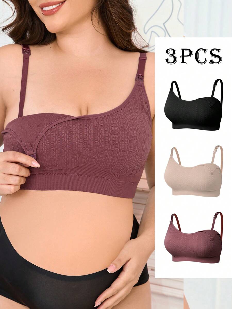 SHEIN 3 Pezzi Reggiseni senza cuciture per gravidanza e allattamento in taglie comode
