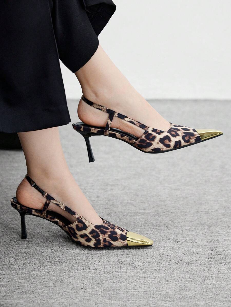 CUCCOO BIZCHIC Decolleté alla moda da donna con stampa leopardata e tacco alto
