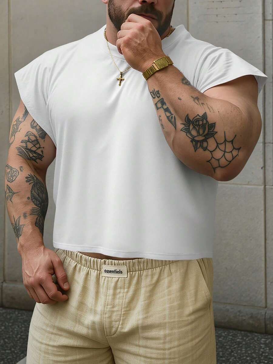 SHEIN Manfinity Dauomo Fashionable Casual Men's Simple T-Shirt, Suitable For Summer