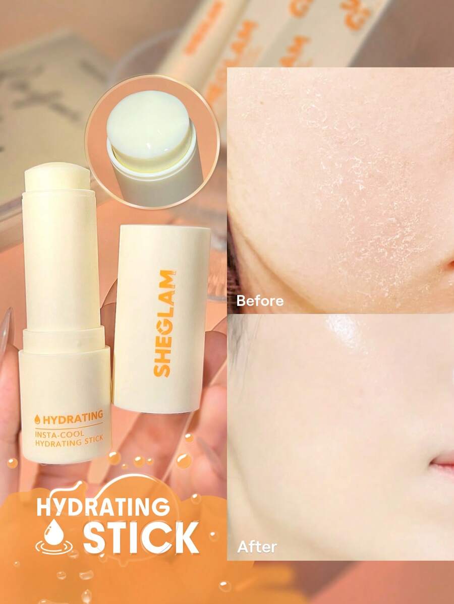 SHEGLAM Insta-Cool Hydrating Stick Portable Moisturizing Balm Stick Hydrating Makeup Primer Face Skin Care Graduation Birthday Holiday Summer Fall Autumn Y2K Fancy Fashion Women Makeup Cosmetic Party Beach Travel Camping Outdoors School Campus Trip Festivals Decor Gift Present Rose Girl Cosplay Best Color Charm Vibe