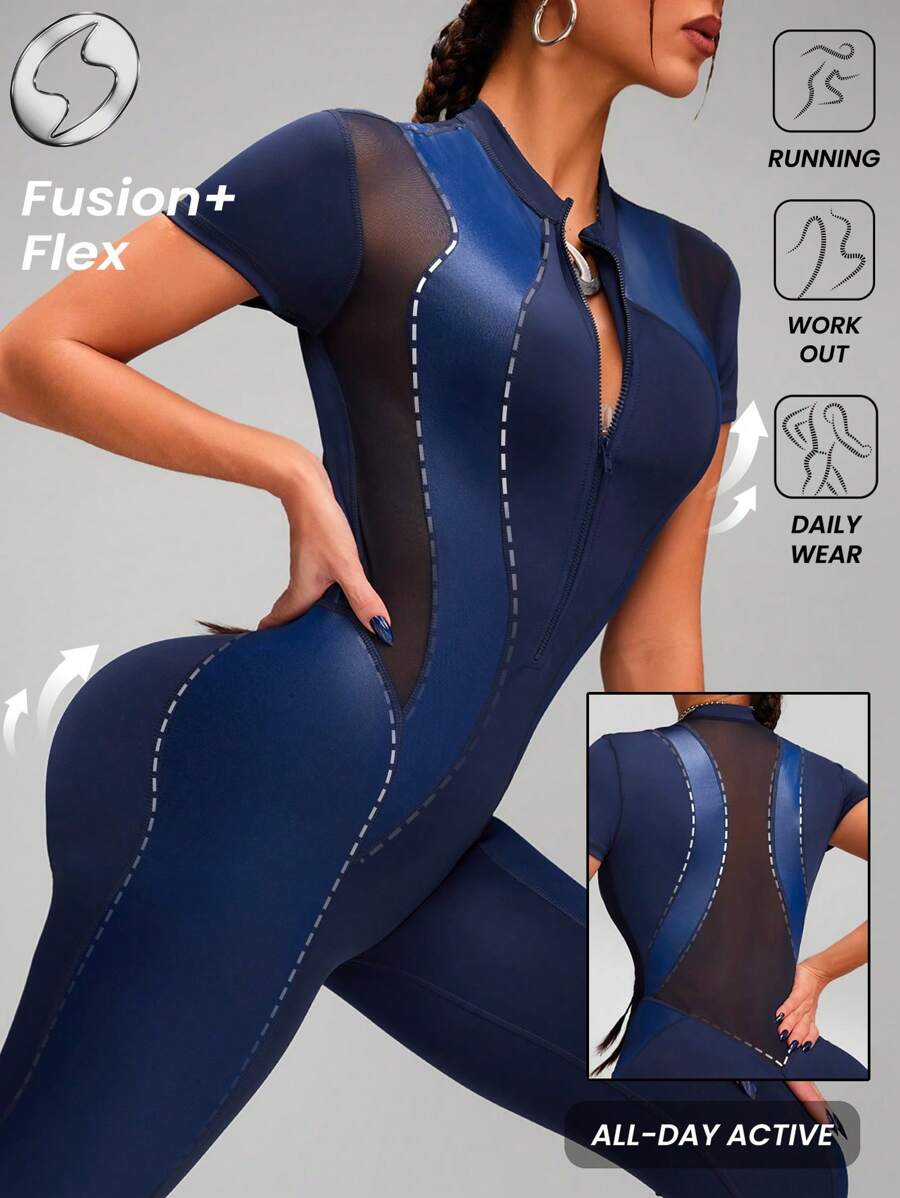Innovista Traje de una pieza para ejercicio con ajuste esculpido, alta elasticidad para gimnasio, mono deportivo de Body, de manga corta