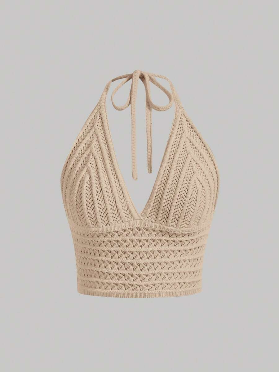 SHEIN MOD Maglia in morbido tricot con collo e vita caratterizzati, adatta per festival musicali in spiaggia