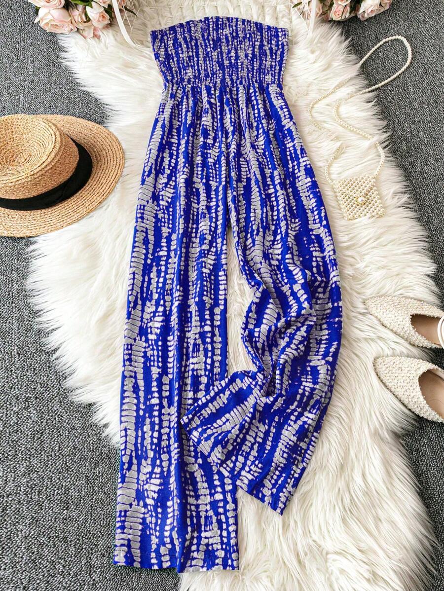 Breezaya Tuta intera senza maniche con stampa all-over, casual, per vacanze estive