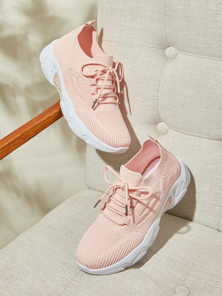 CUCCOO BASICS Women's White Fashion Printed Mesh Breathable Lightweight Casual Outdoor Sports Shoes