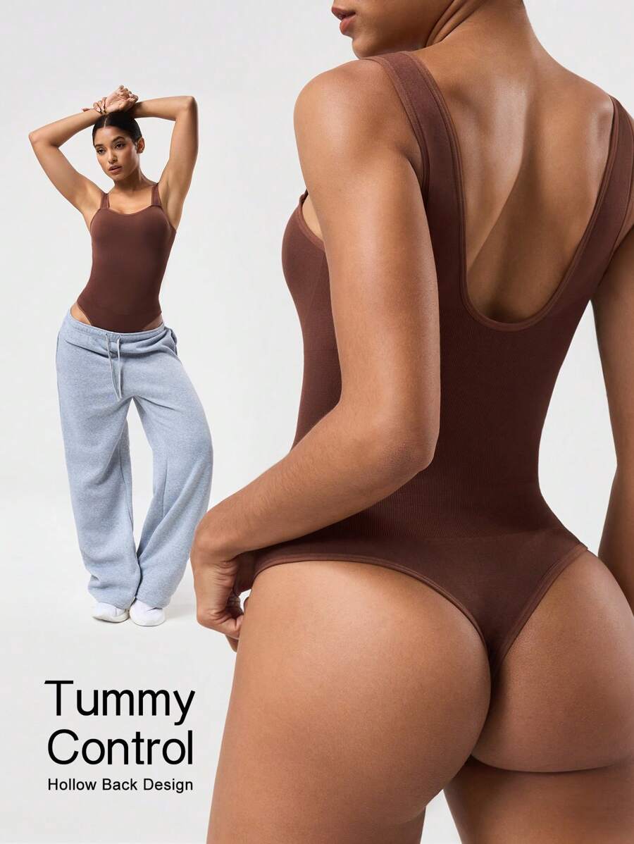 Seamluxe SHEIN Sport Women Solid Color Casual Romper Jumpsuit, Sports Activewear