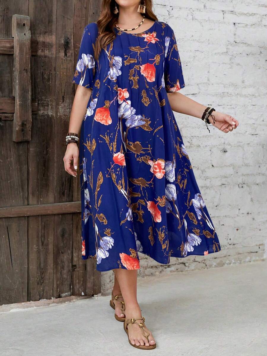 EMERY ROSE Vestido de verano con bolsillo para talla grande, de moda para usar en verano