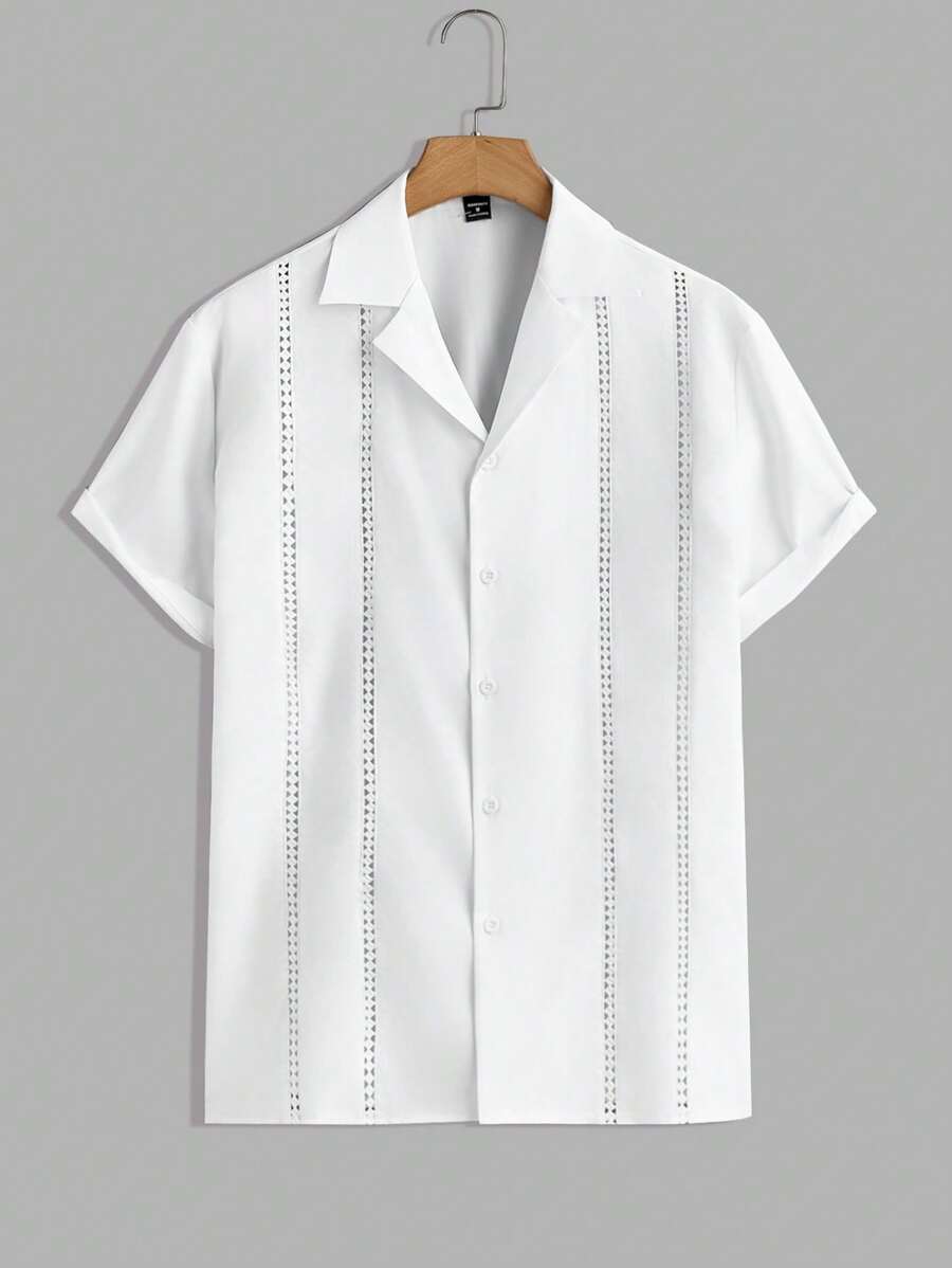 Manfinity RelaxMax Camisa de manga corta de unicolor para hombre, de moda para el verano