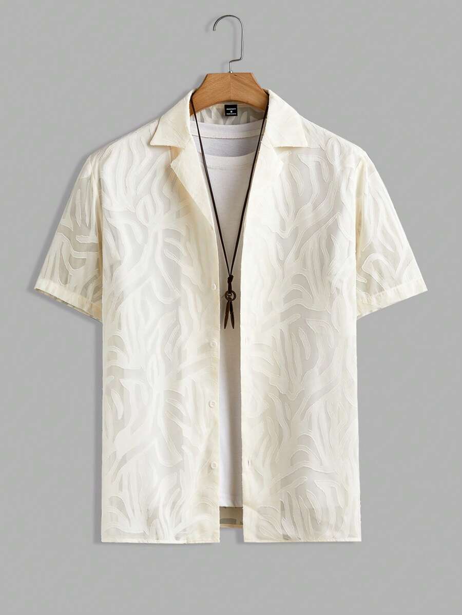 Manfinity RelaxMax 1pc Men's Short Sleeve Solid Color Casual Shirt, Suitable For Summer