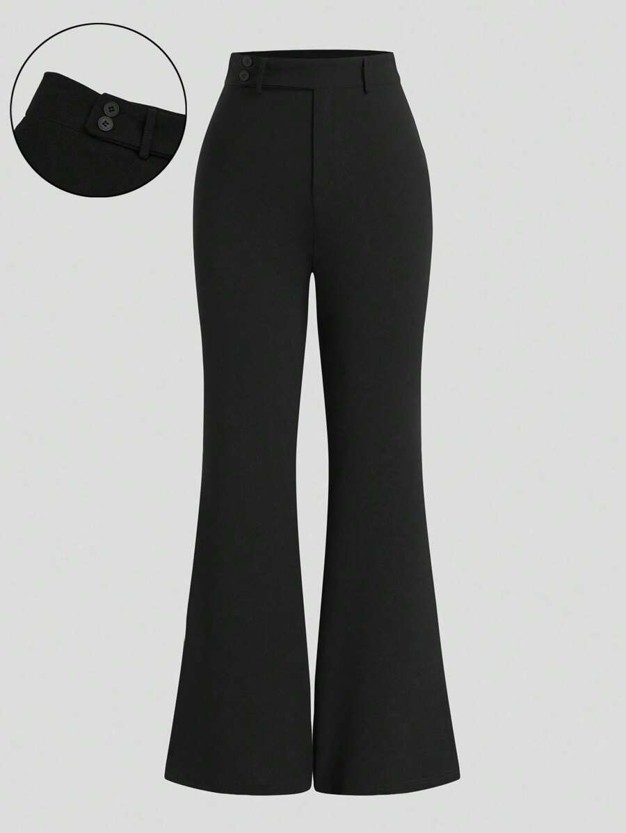 Sweetra Plus Size Fashionable Casual Skinny Flare Pants, Suitable For Commuting, Summer