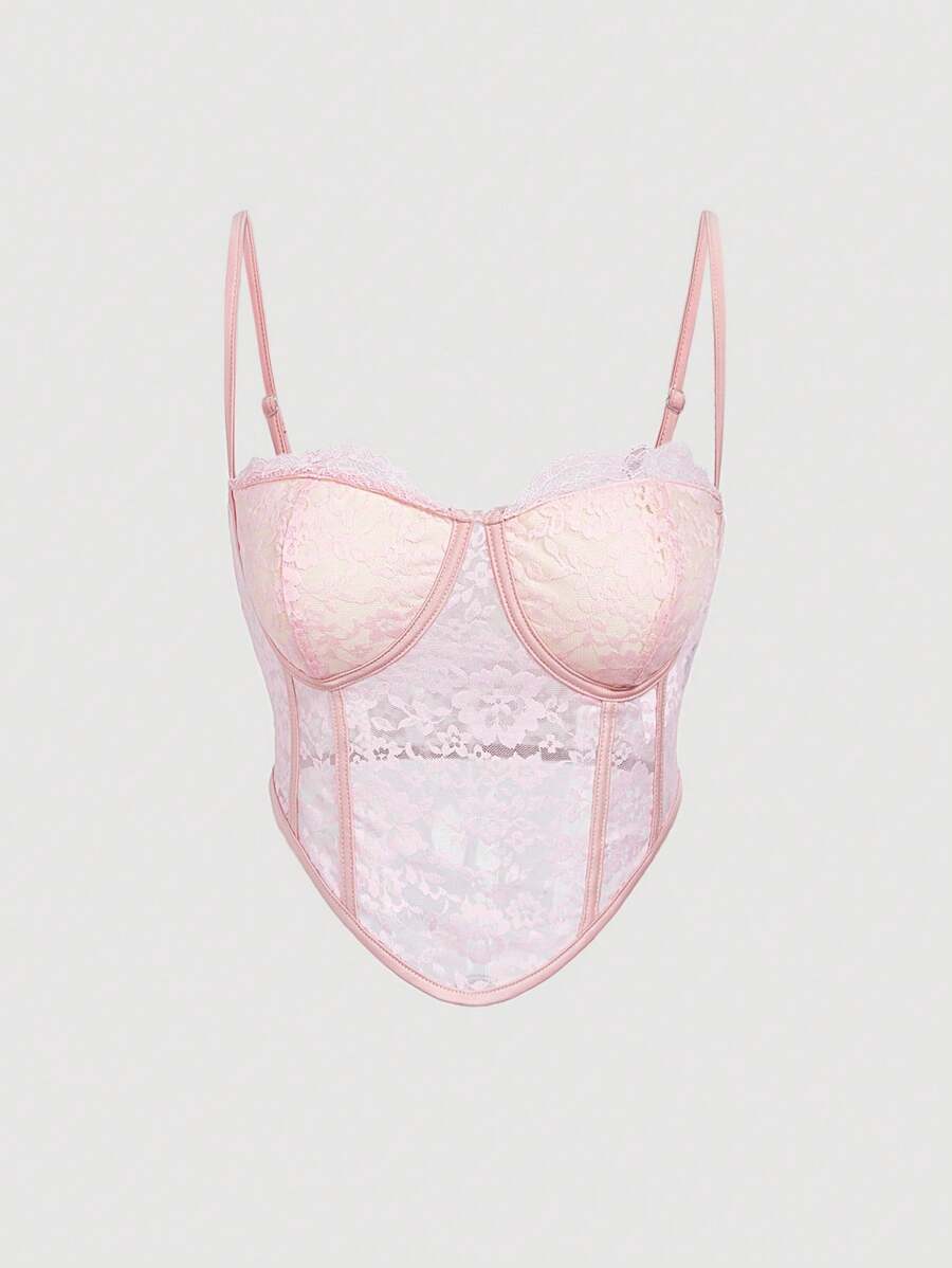 SHEIN Privé Top canotta elegante, romantico e alla moda, adatto per pendolarismo, sexy e grazioso in pizzo, adatto per feste, vacanze al mare, rientro a scuola, appuntamenti romantici, stagione di matrimoni, compleanni, Pasqua, primavera/estate