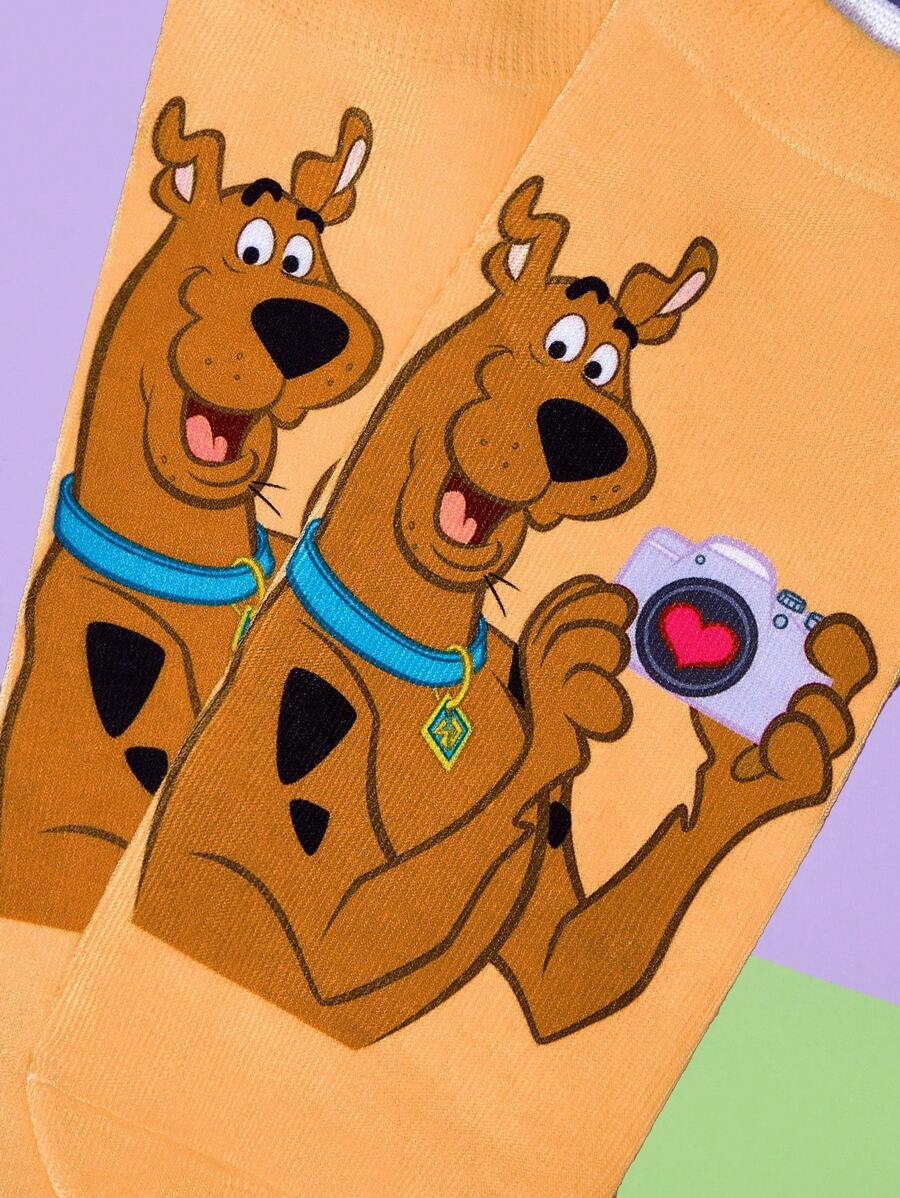 SCOOBY-DOO X SHEIN 1 Pair Cartoon Puppy Print Ankle Socks
