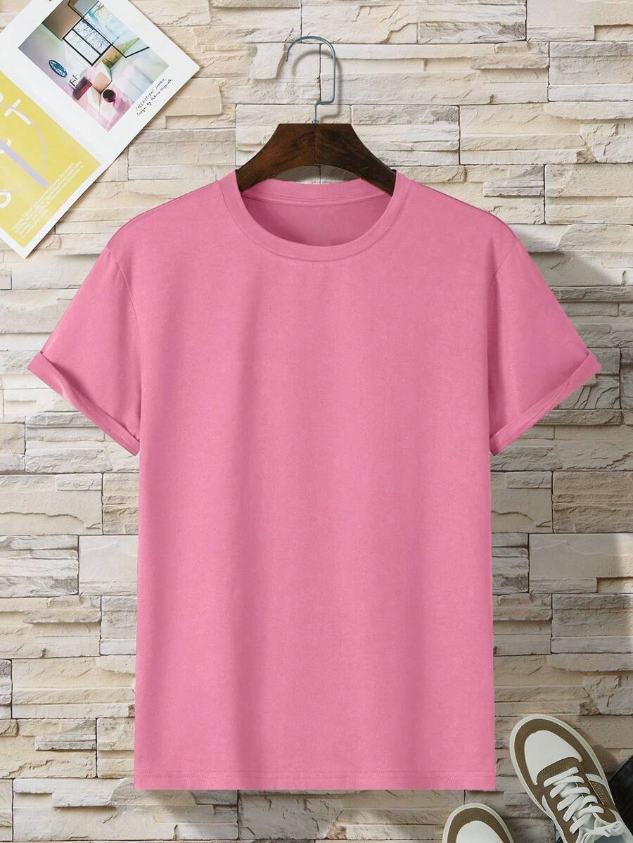 Manfinity Dauomo Homme T-shirt Unicolore Col Rond