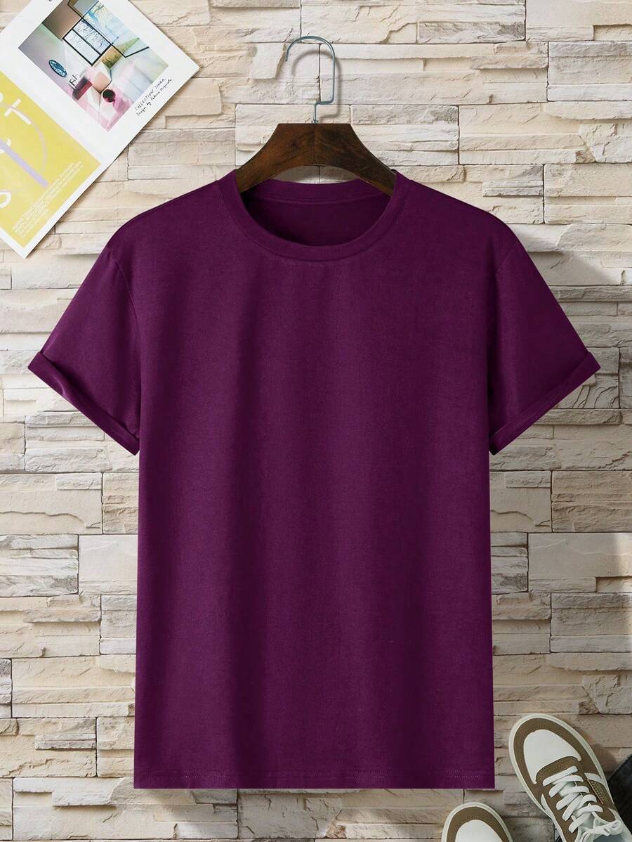 Manfinity Dauomo Men Solid Round Neck Tee