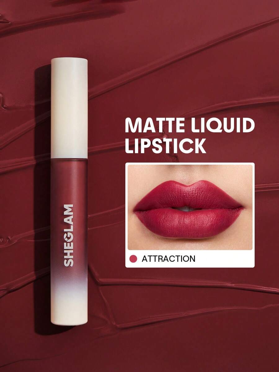 SHEGLAM Rouge à LèVres Liquide Matte Allure-Attraction Rouge à LèVres Longue Tenue à Haute Teneur En Pigments Huile De Tournesol Nourrissante RéDuit Les Ridules Des LèVres Soin Des LèVres Maquillage Des LèVres FêTe De NoëL Rouge à LèVres Liquide Remise De DiplôMe Anniversaire Vacances Haut ÉTé Automne Y2K ÉLéGant Mode Femmes Maquillage CosméTique Visage FêTe Plage Voyage Camping Plein Air ÉCole Campus Excursion Festivals DéCoration Cadeau PréSent Rose Fille Cosplay Jeux Meilleur Couleur Charme Ambiance