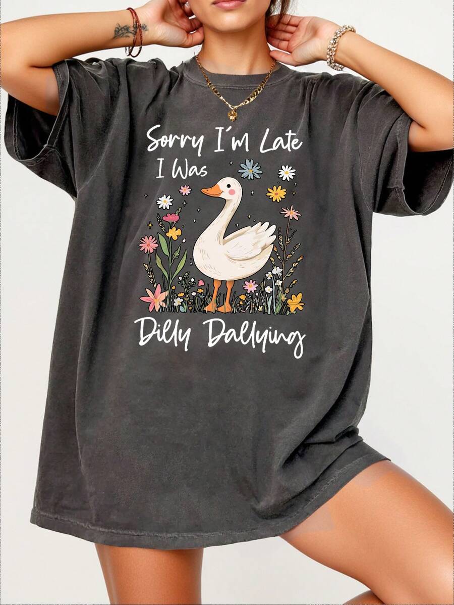 INAWLY Women Short Sleeve Crew Neck T-Shirt, Fashionable For Summer