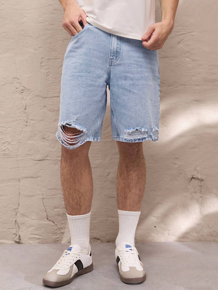 SWAVVY Men's Casual Loose Solid Color Elasticated Waist Woven Shorts