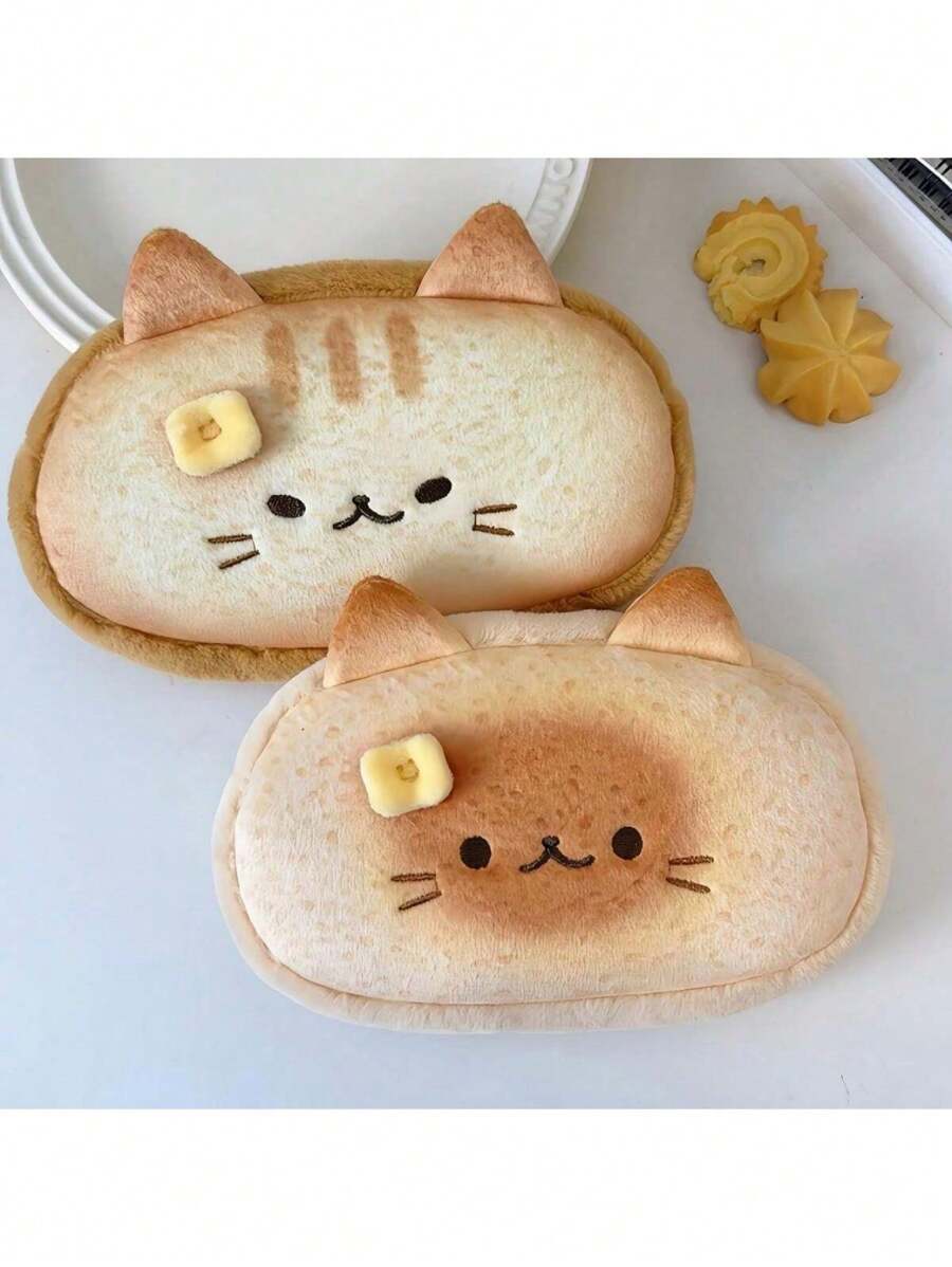 1 pezzo Simpatico astuccio portapenne imbottito con grande capacità, espressivo motivo a gatto, astuccio creativo per studenti, pratica borsa multifunzionale per scuola, cancelleria, cosmetici, prodotti per la cura della pelle, rossetti, pennelli, monete, piccoli oggetti, articoli per il ritorno a scuola, forniture scolastiche