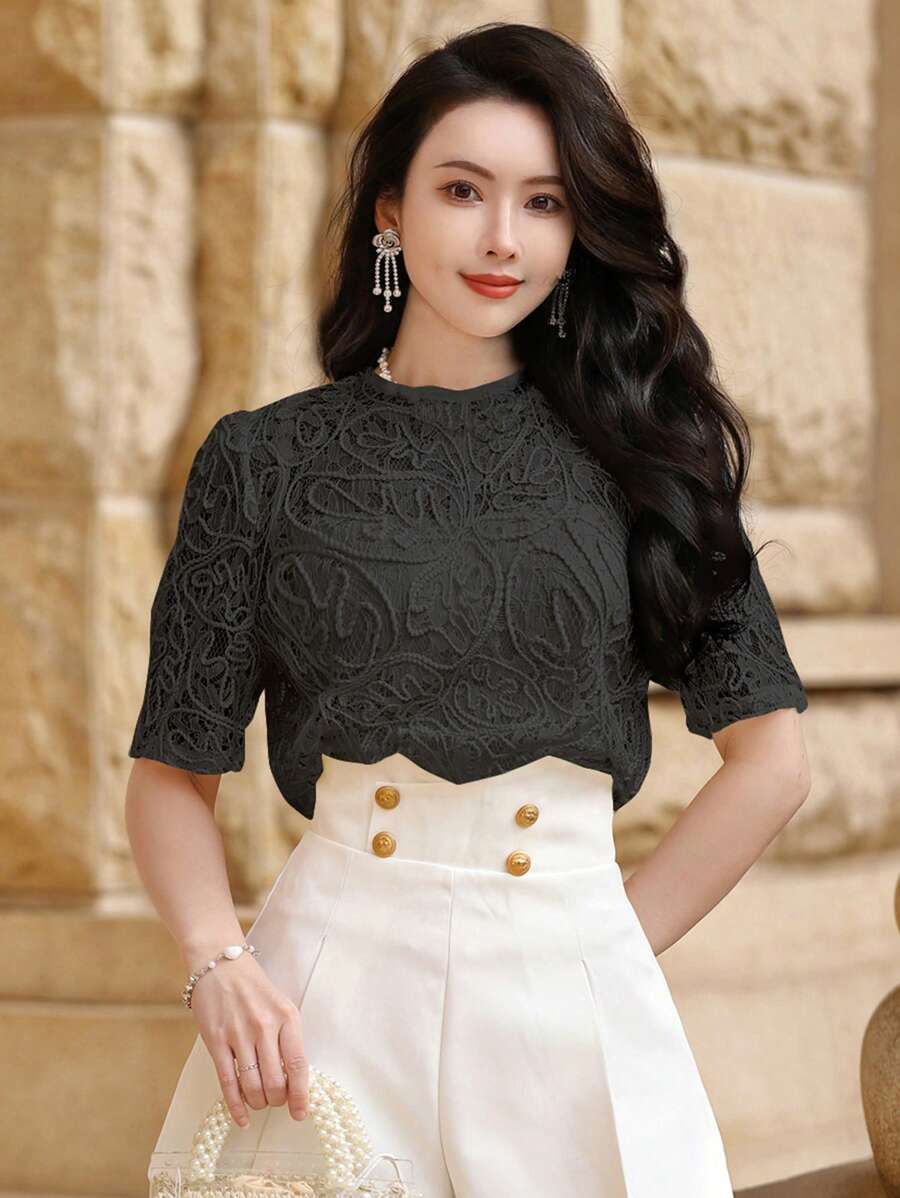 DAZY Camiseta de manga corta elegante de estilo bohemio para mujer, nuevo lanzamiento de verano