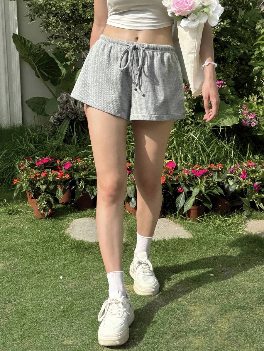 CovetEZ Pantalones cortos casuales de unicolor para mujer, adecuados para el verano