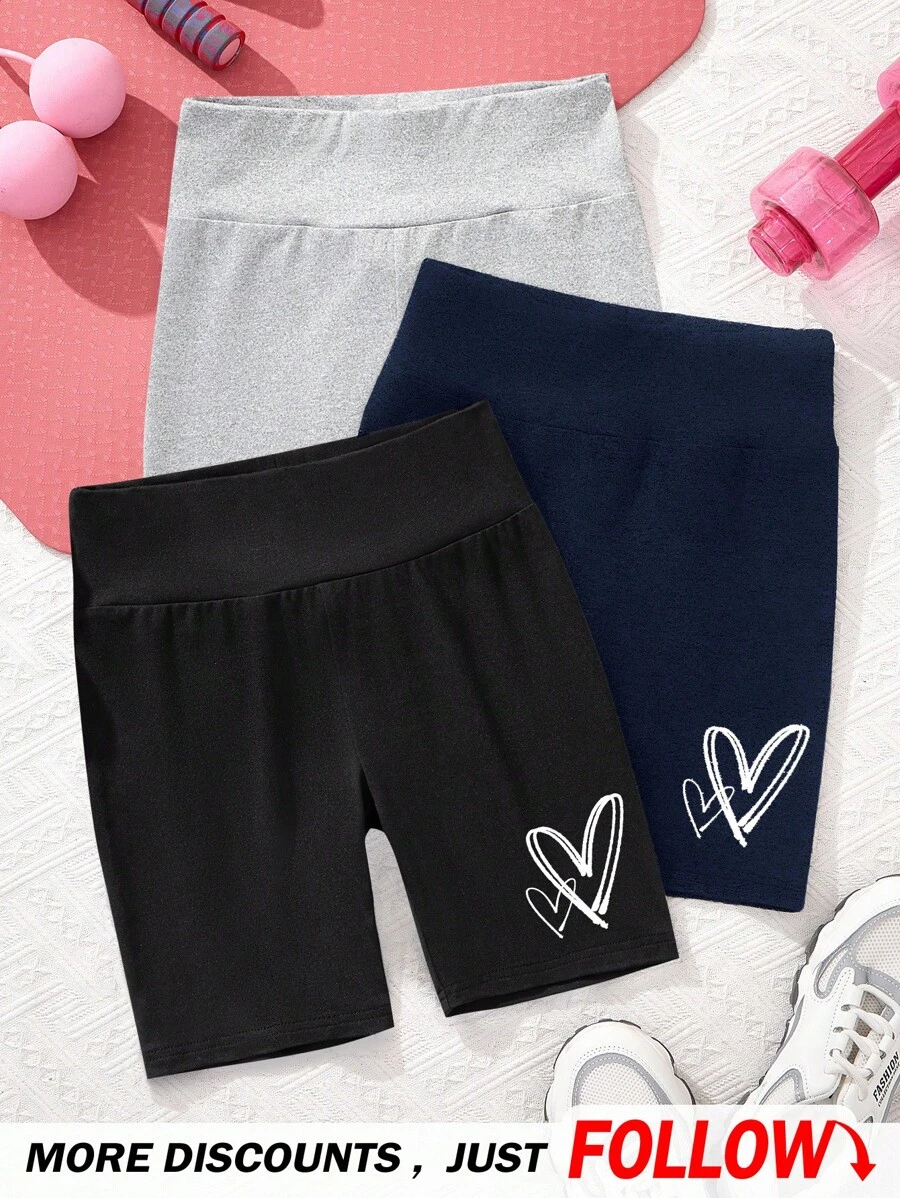 Mallas minimalistas de longitud media casuales para niñas preadolescentes, apropiadas para primavera/verano