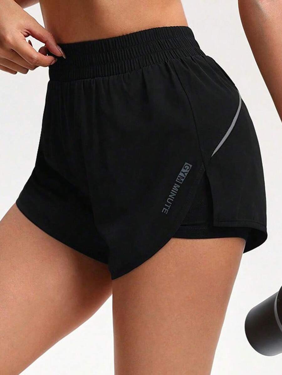 SHEIN Sport Studio Casual Sport Shorts, Solid Color Minimalist Fashion, Suitable For Summer Sweater Shorts