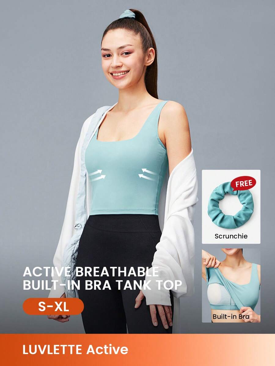 LUVLETTE Blau niedrig-Impact Yoga Alltag Aktiv Tank Crop Top Niedrig Lässig-Sportig Lingerie als Oberbekleidung Sport Gym BH