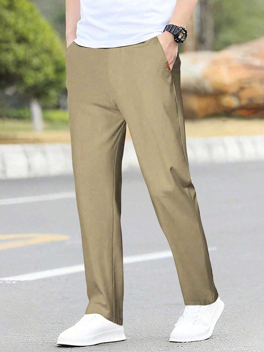 Manfinity Mode Pantalon de costume de mode couleur unie pour hommes, adapté pour l'été