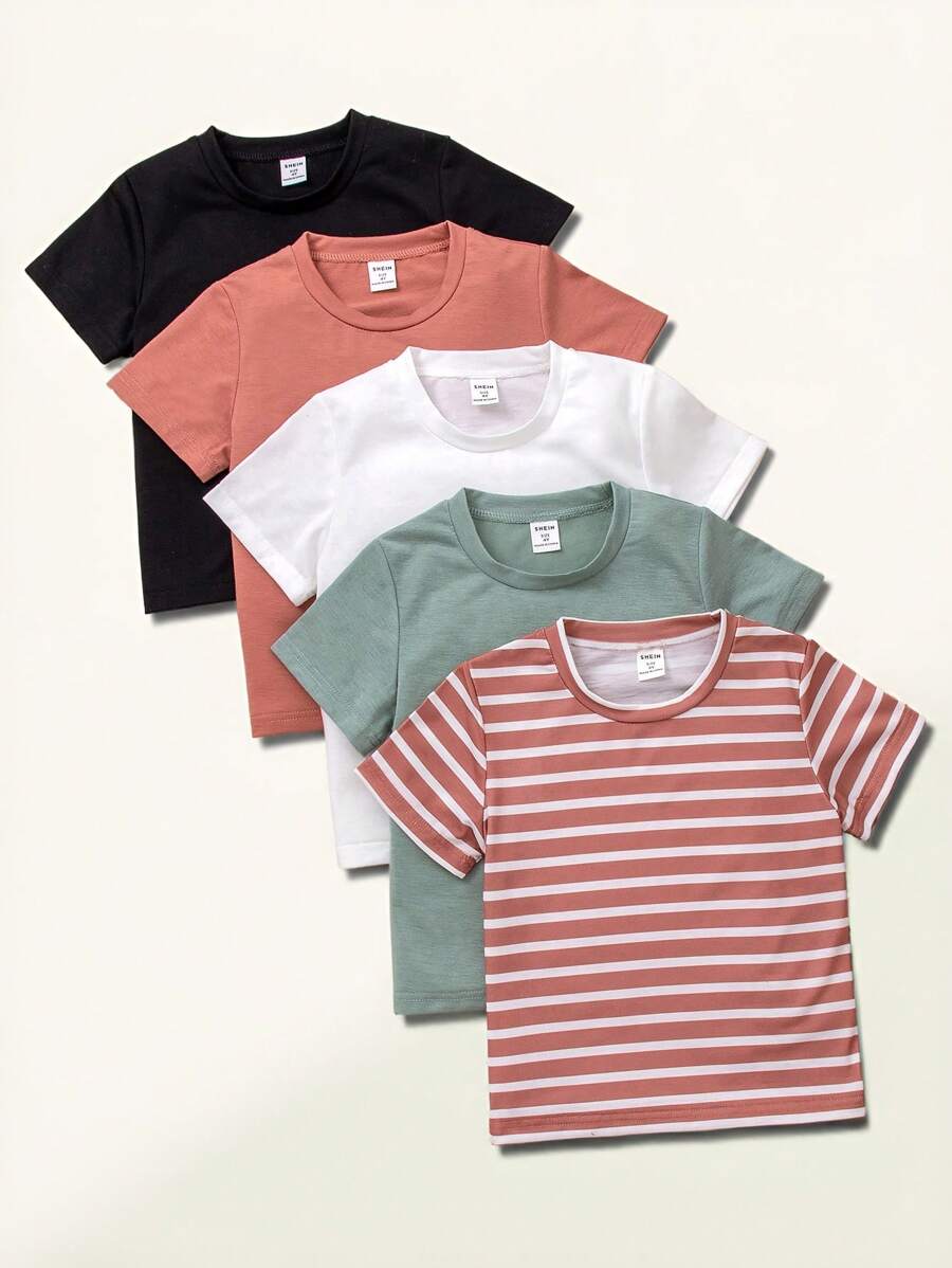 SHEIN Camiseta lisa para menino jovem