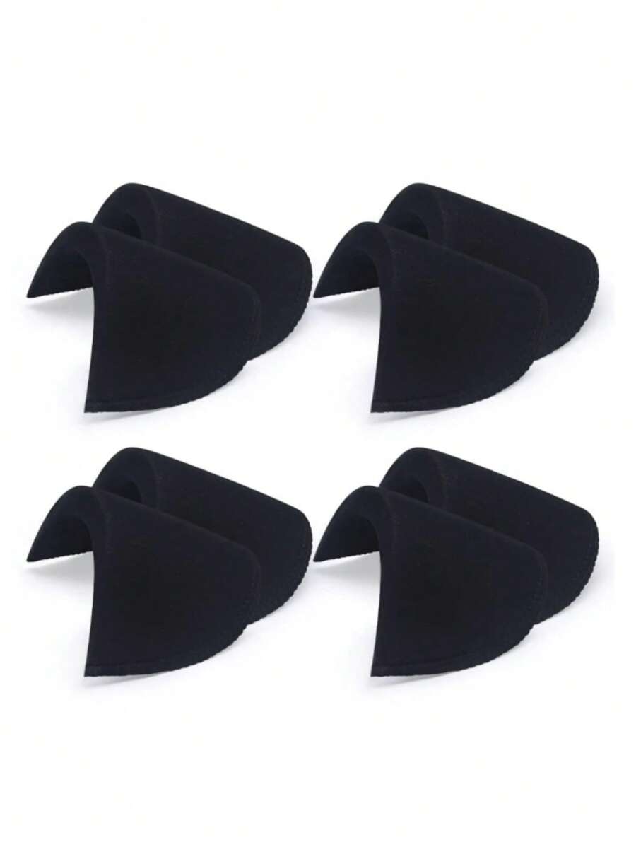 2/4 pares de hombreras negras con forro, almohadillas de espuma para coser en sacos, chaquetas, ropa, decoración de hombro en ángulo recto, talla grande tridimensional