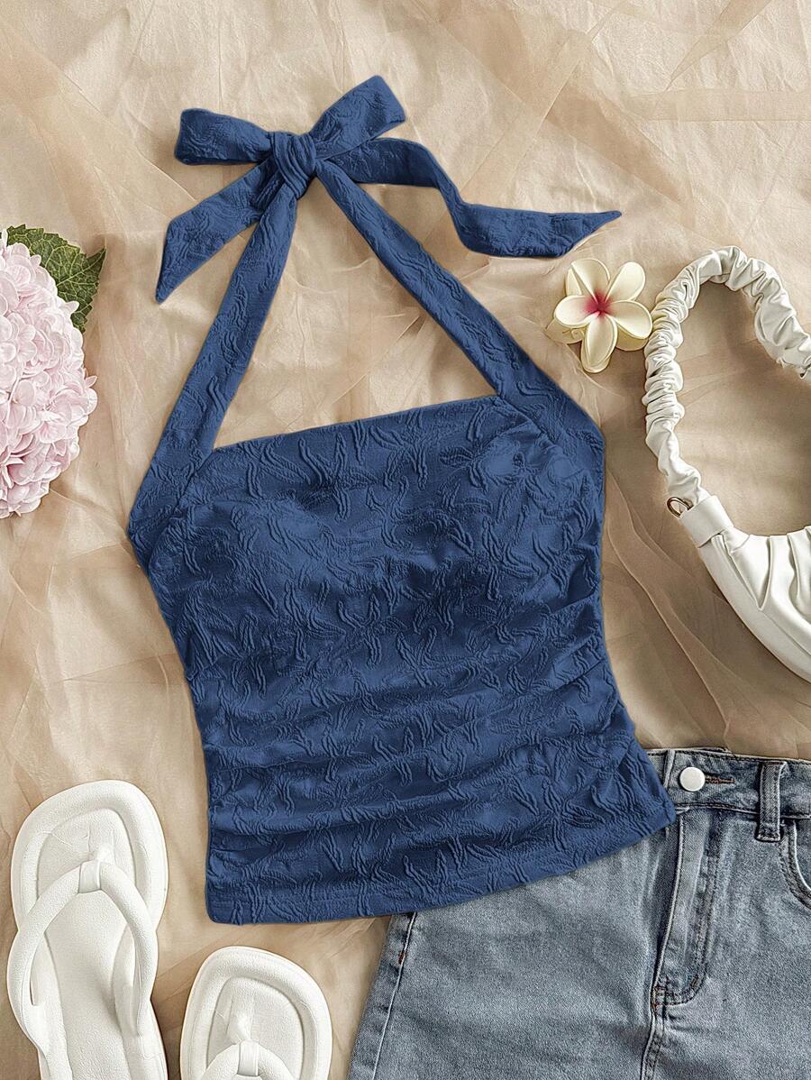 Soleia WYWH Dames Vacation Ocean Starfish Grafisch Halterhals Geplooide Camisole
