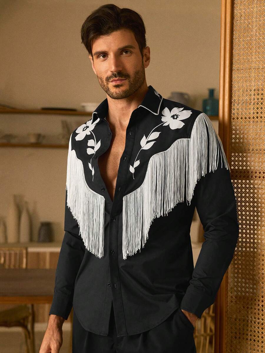 HIMLAND Cămașă bărbătească țesută la modă, casual, lejeră, cu mânecă scurtă, pentru purtare zilnică