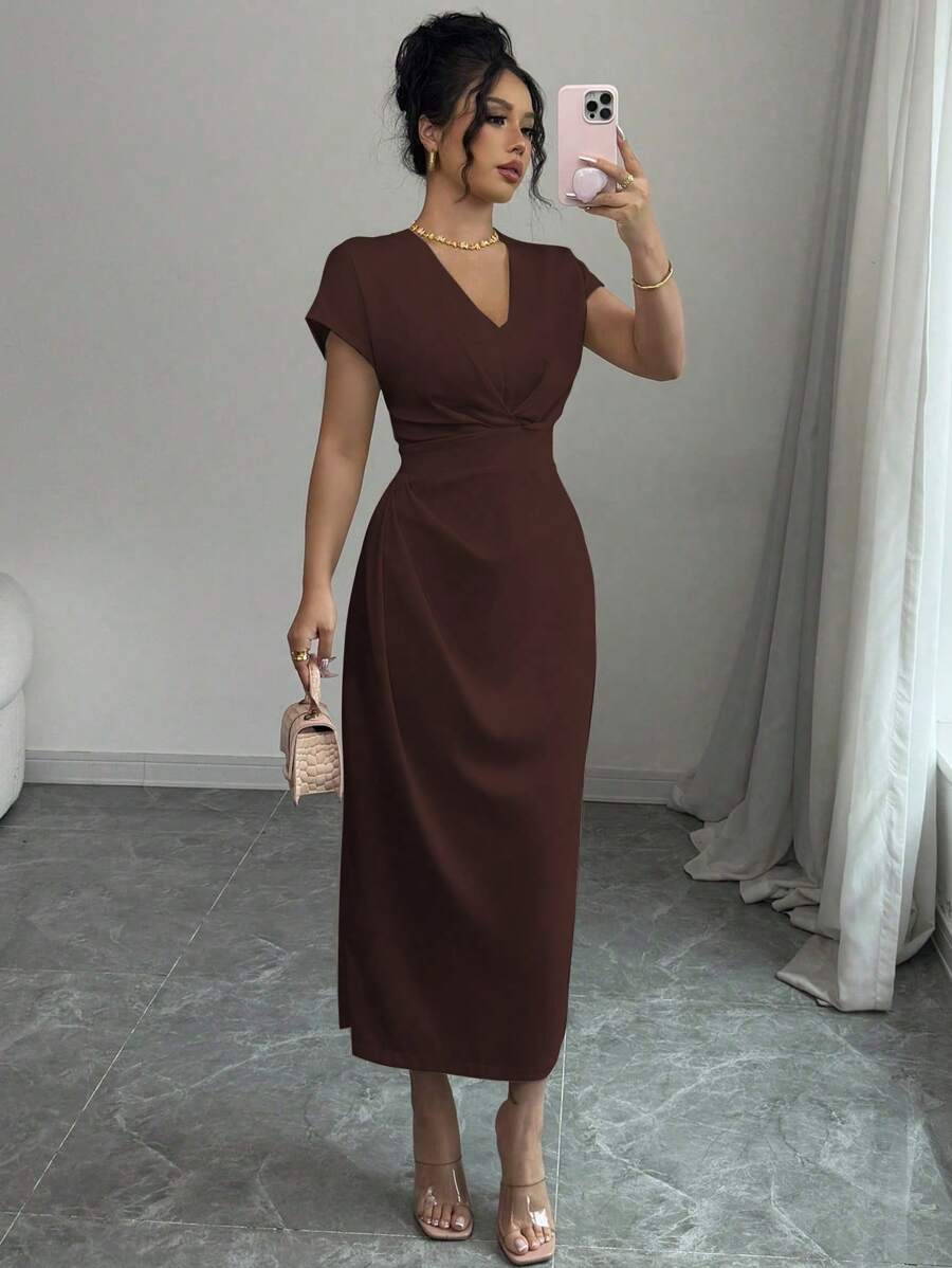 Gloray Damen elegantes hoch-anspruchsvolles Kleid in französischem Chic-Stil