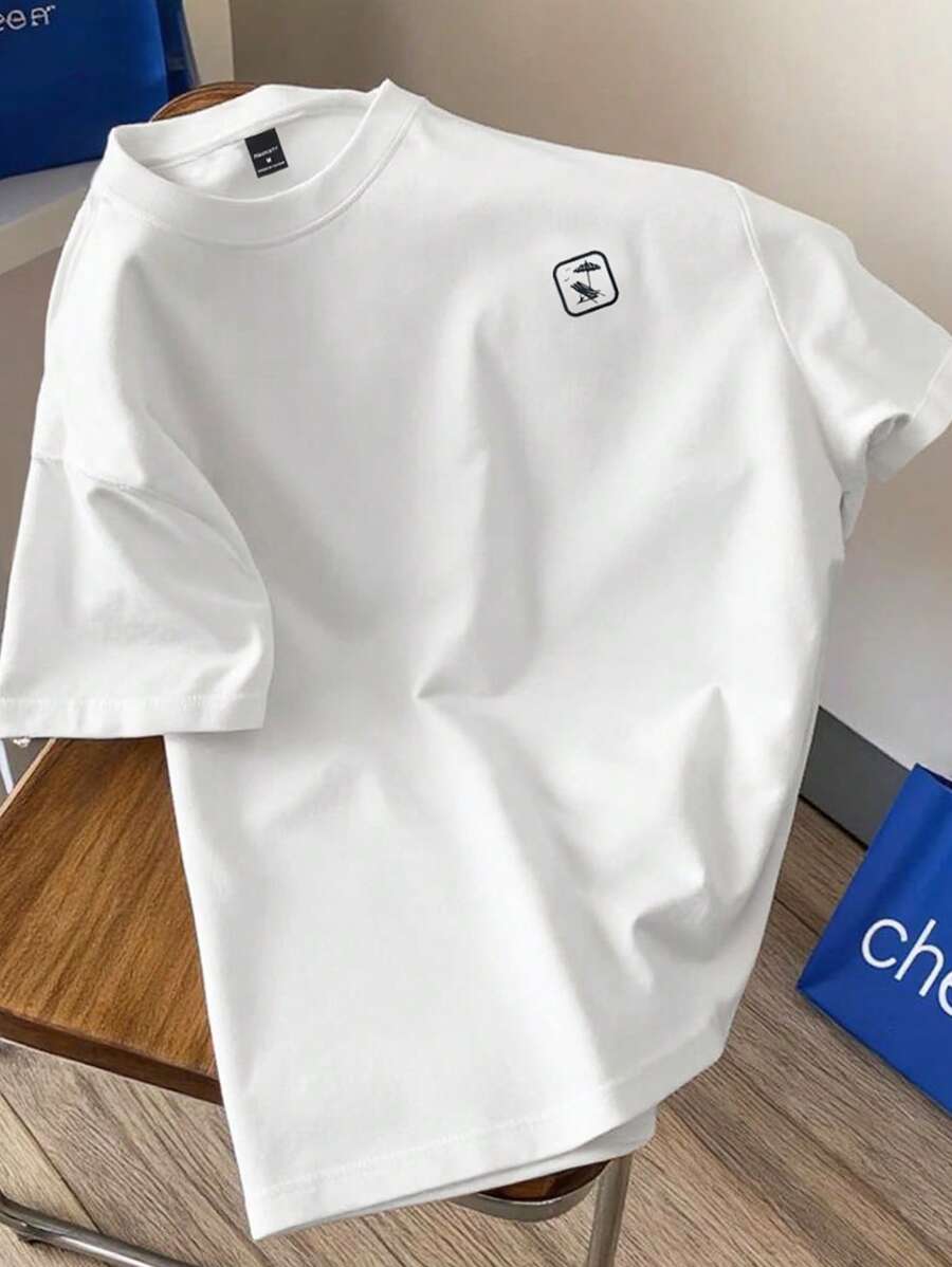 Manfinity Hypemode Men's Casual Solid Color Short Sleeve T-Shirt, Versatile For Summer Plain T Shirts T Shirt For Man T Shirts Packs