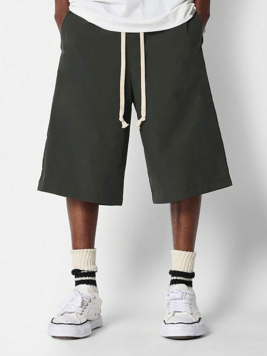SUMWON Pantalones cortos bermudas de baloncesto con cordón, con bolsillos, cintura elástica, rodilla ancha, longitud hasta la rodilla, de verano, para deporte, entrenamiento, ocio y comodidad
