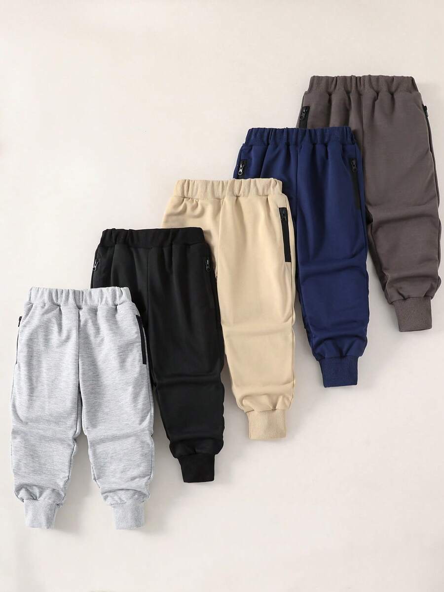 5 Stücke Sporthosen mit Kordelzug für Kleine Jungen, geeignet für Outdoor, Sport, Lässig, 5er-Farbset