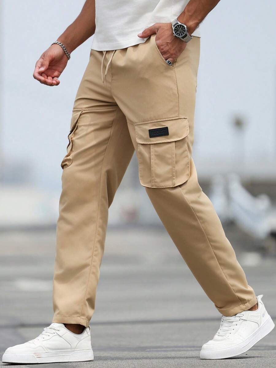 Manfinity LEGND Men's Casual Straight Leg Cargo Pants With Multiple Pockets