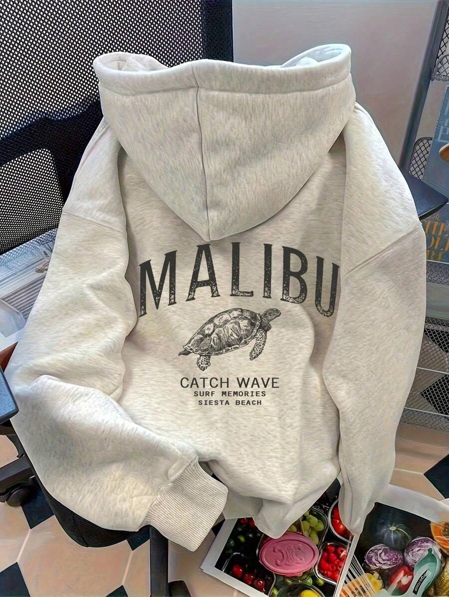 SHEIN Women's Slogan Print Dropped Shoulder Casual Hoodie Graduation,Back To School Outfits,Graduation,Teacher Outfits For Women,Back To School
